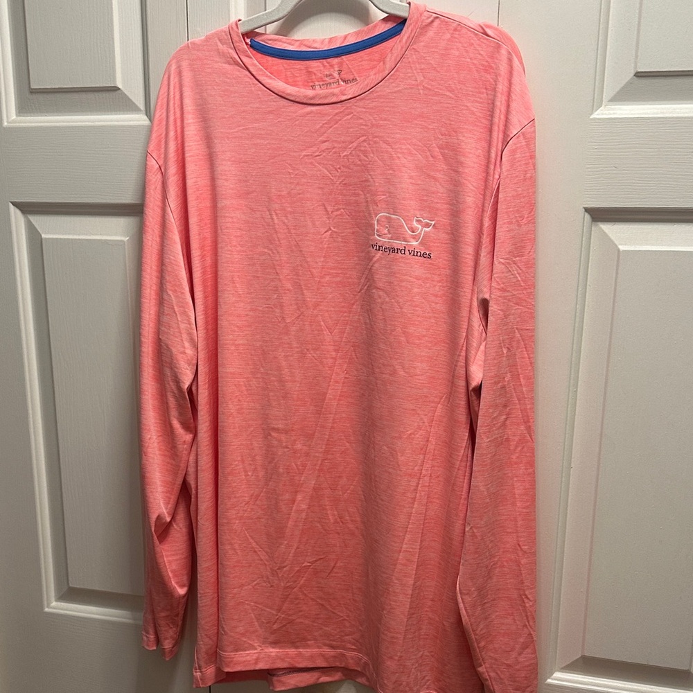 Vineyard Vines Men's Coral Long Sleeve Tee